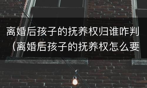 离婚后孩子的抚养权归谁咋判（离婚后孩子的抚养权怎么要回来）