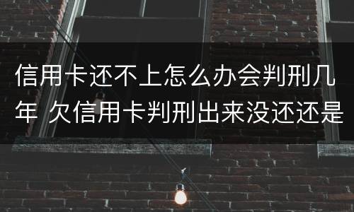 信用卡还不上怎么办会判刑几年 欠信用卡判刑出来没还还是要判刑吗