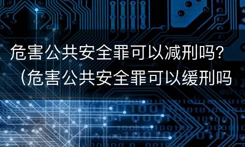 危害公共安全罪可以减刑吗？（危害公共安全罪可以缓刑吗）