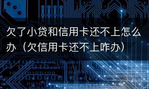 欠了小贷和信用卡还不上怎么办（欠信用卡还不上咋办）