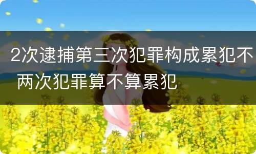 2次逮捕第三次犯罪构成累犯不 两次犯罪算不算累犯
