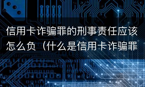 信用卡诈骗罪的刑事责任应该怎么负（什么是信用卡诈骗罪怎么处罚）