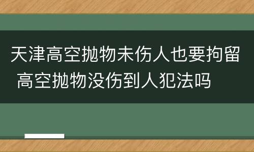 天津高空抛物未伤人也要拘留 高空抛物没伤到人犯法吗