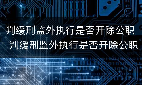 判缓刑监外执行是否开除公职 判缓刑监外执行是否开除公职人员
