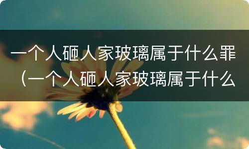 一个人砸人家玻璃属于什么罪（一个人砸人家玻璃属于什么罪名）
