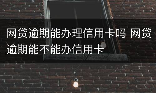 网贷逾期能办理信用卡吗 网贷逾期能不能办信用卡