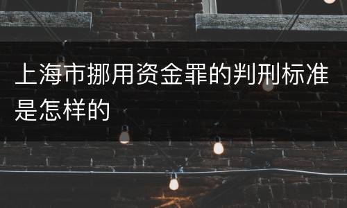 上海市挪用资金罪的判刑标准是怎样的