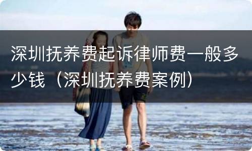 深圳抚养费起诉律师费一般多少钱（深圳抚养费案例）