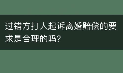 过错方打人起诉离婚赔偿的要求是合理的吗？