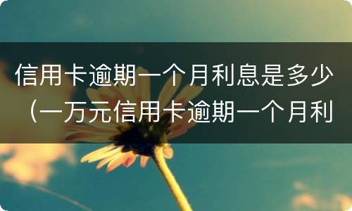 信用卡逾期一个月利息是多少（一万元信用卡逾期一个月利息是多少）