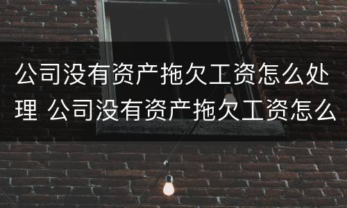 公司没有资产拖欠工资怎么处理 公司没有资产拖欠工资怎么处理好