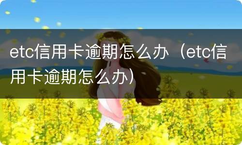 etc信用卡逾期怎么办（etc信用卡逾期怎么办）