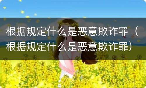 根据规定什么是恶意欺诈罪（根据规定什么是恶意欺诈罪）