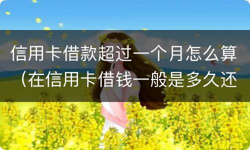 信用卡借款超过一个月怎么算（在信用卡借钱一般是多久还一次啊）
