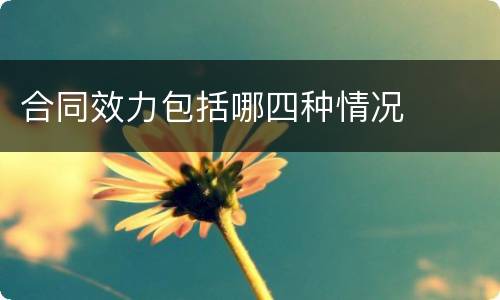 合同效力包括哪四种情况