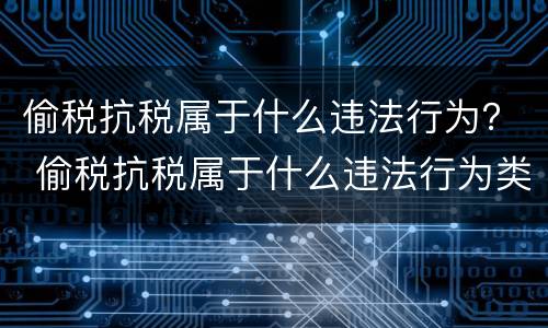 偷税抗税属于什么违法行为？ 偷税抗税属于什么违法行为类别