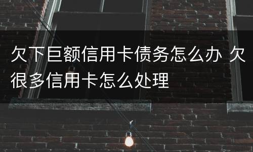 欠下巨额信用卡债务怎么办 欠很多信用卡怎么处理