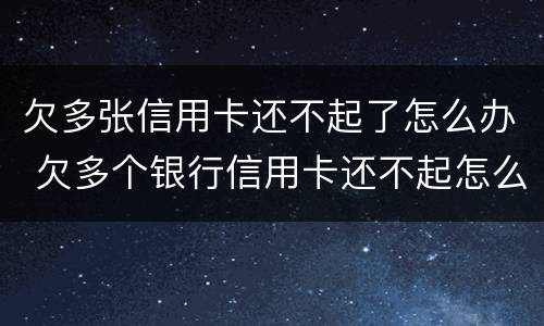 欠多张信用卡还不起了怎么办 欠多个银行信用卡还不起怎么办
