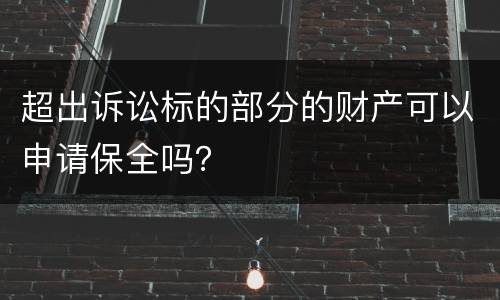 超出诉讼标的部分的财产可以申请保全吗？