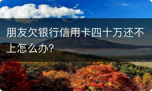 朋友欠银行信用卡四十万还不上怎么办？