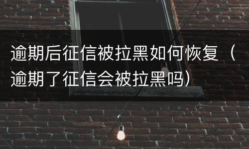 逾期后征信被拉黑如何恢复（逾期了征信会被拉黑吗）