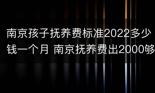 南京孩子抚养费标准2022多少钱一个月 南京抚养费出2000够吗