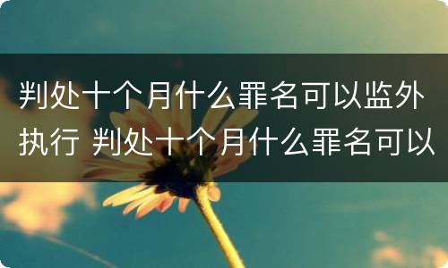 判处十个月什么罪名可以监外执行 判处十个月什么罪名可以监外执行呢