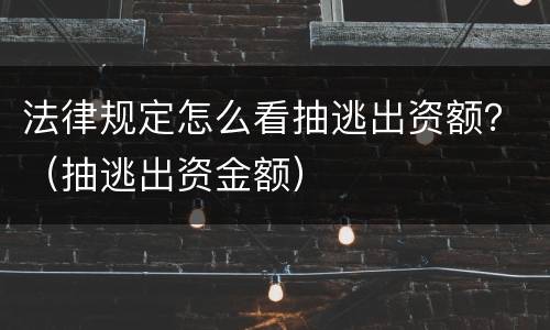 法律规定怎么看抽逃出资额？（抽逃出资金额）