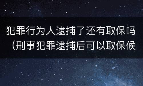 犯罪行为人逮捕了还有取保吗（刑事犯罪逮捕后可以取保候审吗）