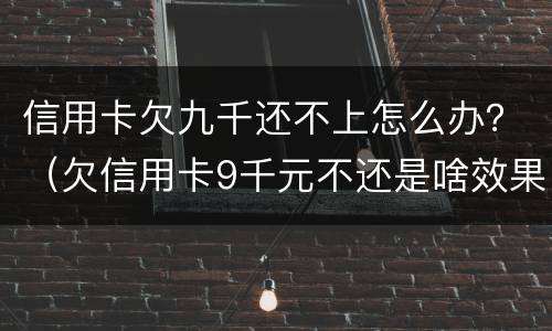 信用卡欠九千还不上怎么办？（欠信用卡9千元不还是啥效果）
