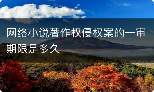 网络小说著作权侵权案的一审期限是多久