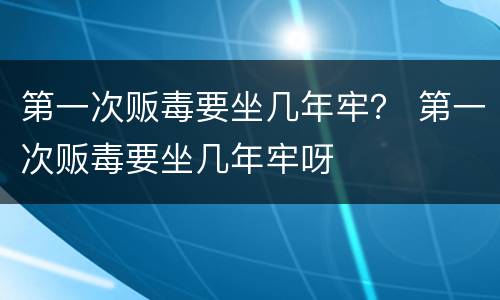 第一次贩毒要坐几年牢？ 第一次贩毒要坐几年牢呀