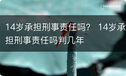 14岁承担刑事责任吗？ 14岁承担刑事责任吗判几年
