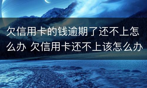 欠信用卡的钱逾期了还不上怎么办 欠信用卡还不上该怎么办