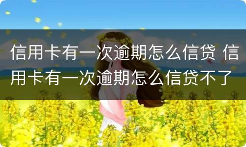 信用卡有一次逾期怎么信贷 信用卡有一次逾期怎么信贷不了