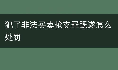 犯了非法买卖枪支罪既遂怎么处罚