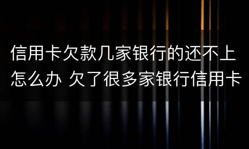 信用卡欠款几家银行的还不上怎么办 欠了很多家银行信用卡还不上怎么办