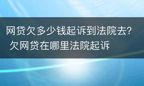 网贷欠多少钱起诉到法院去？ 欠网贷在哪里法院起诉