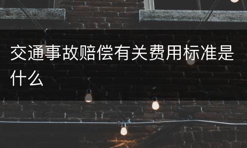 交通事故赔偿有关费用标准是什么