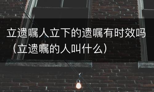 立遗嘱人立下的遗嘱有时效吗（立遗嘱的人叫什么）
