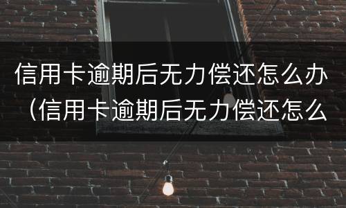 信用卡逾期后无力偿还怎么办（信用卡逾期后无力偿还怎么办只有还本金的吗）
