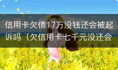 信用卡欠债17万没钱还会被起诉吗（欠信用卡七千元没还会被起诉吗?）
