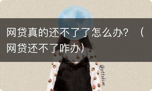 网贷真的还不了了怎么办？（网贷还不了咋办）