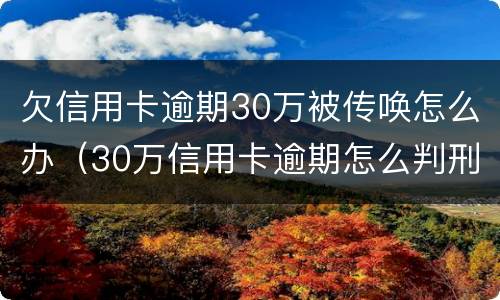 欠信用卡逾期30万被传唤怎么办（30万信用卡逾期怎么判刑）