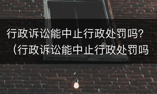 行政诉讼能中止行政处罚吗？（行政诉讼能中止行政处罚吗）