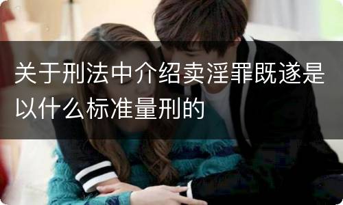 关于刑法中介绍卖淫罪既遂是以什么标准量刑的