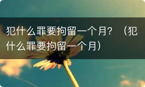 犯什么罪要拘留一个月？（犯什么罪要拘留一个月）