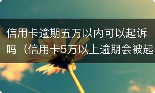 信用卡逾期五万以内可以起诉吗（信用卡5万以上逾期会被起诉吗?）