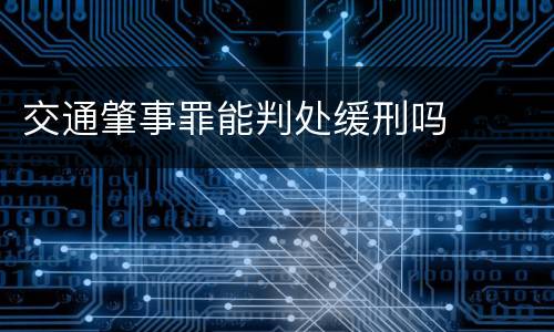 交通肇事罪能判处缓刑吗