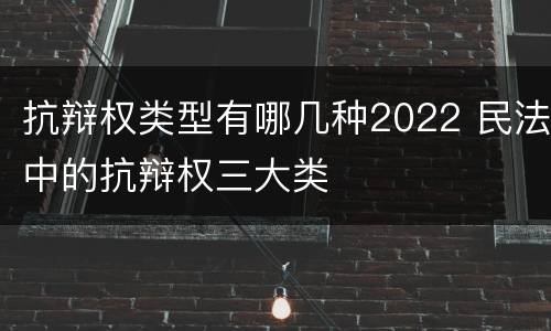 抗辩权类型有哪几种2022 民法中的抗辩权三大类